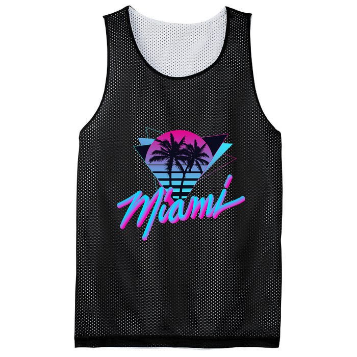 Miami Palm Trees Vaperwave Synthwave 80s Style Retro Mesh Reversible Basketball Jersey Tank