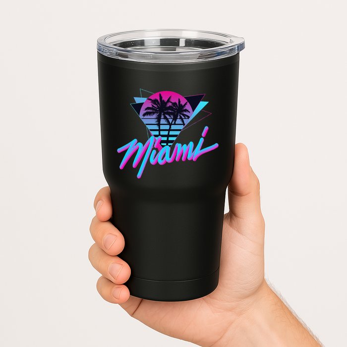 Miami Palm Trees Vaperwave Synthwave 80s Style Retro Tumbler