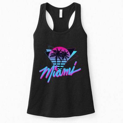 Miami Palm Trees Vaperwave Synthwave 80s Style Retro Womens Tank Top