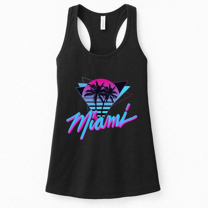 Miami Palm Trees Vaperwave Synthwave 80s Style Retro Womens Tank Top