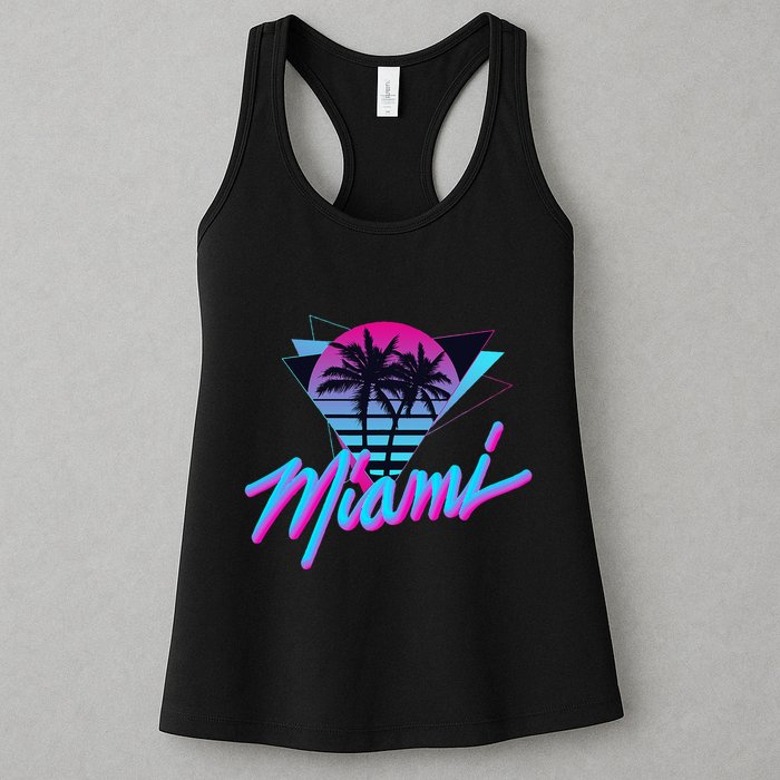 Miami Palm Trees Vaperwave Synthwave 80s Style Retro Womens Tank Top