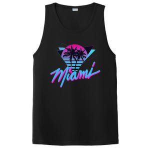 Miami Palm Trees Vaperwave Synthwave 80s Style Retro PosiCharge Competitor Tank