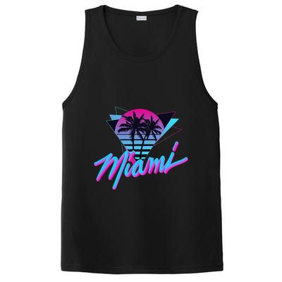 Miami Palm Trees Vaperwave Synthwave 80s Style Retro PosiCharge Competitor Tank