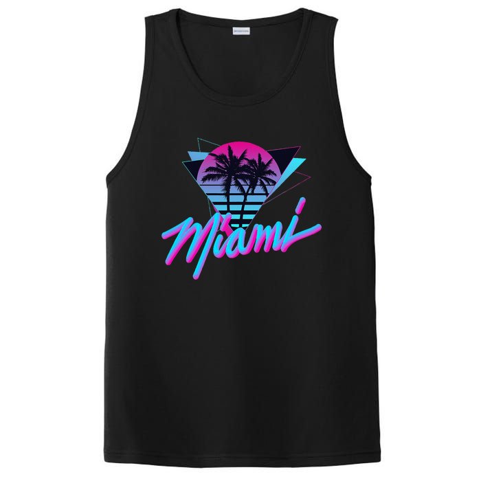 Miami Palm Trees Vaperwave Synthwave 80s Style Retro PosiCharge Competitor Tank