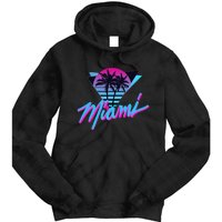 Miami Palm Trees Vaperwave Synthwave 80s Style Retro Tie Dye Hoodie