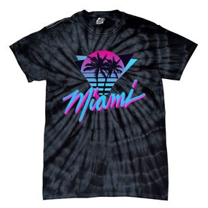 Miami Palm Trees Vaperwave Synthwave 80s Style Retro Tie-Dye T-Shirt