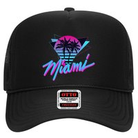 Miami Palm Trees Vaperwave Synthwave 80s Style Retro Trucker Hat