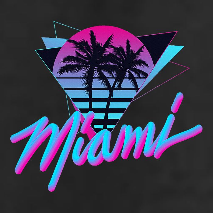 Miami Palm Trees Vaperwave Synthwave 80s Style Retro Trucker Hat