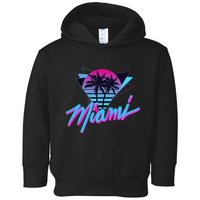 Miami Palm Trees Vaperwave Synthwave 80s Style Retro Toddler Hoodie