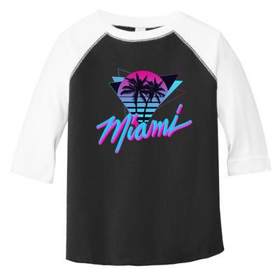 Miami Palm Trees Vaperwave Synthwave 80s Style Retro Toddler Fine Jersey T-Shirt