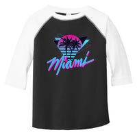 Miami Palm Trees Vaperwave Synthwave 80s Style Retro Toddler Fine Jersey T-Shirt