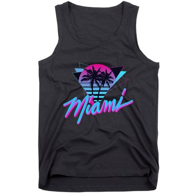 Miami Palm Trees Vaperwave Synthwave 80s Style Retro Tank Top