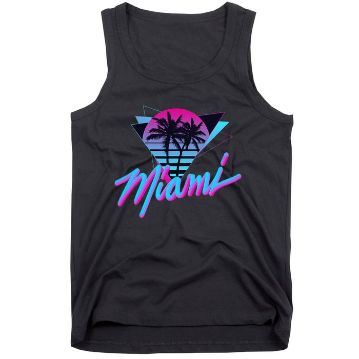 Miami Palm Trees Vaperwave Synthwave 80s Style Retro Tank Top