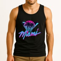 Miami Palm Trees Vaperwave Synthwave 80s Style Retro Tank Top