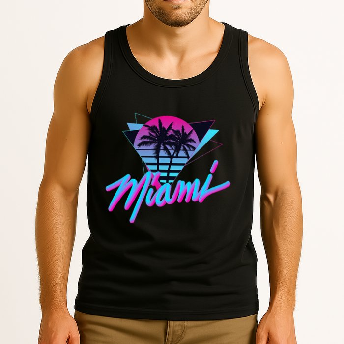 Miami Palm Trees Vaperwave Synthwave 80s Style Retro Tank Top