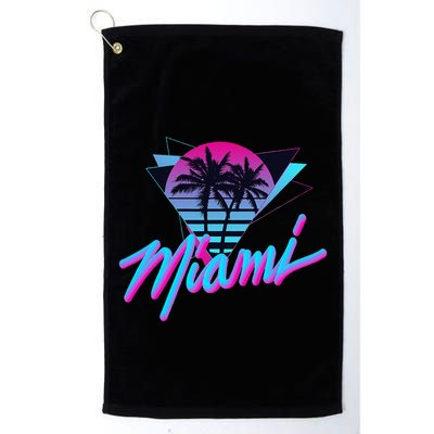 Miami Palm Trees Vaperwave Synthwave 80s Style Retro Golf Towel
