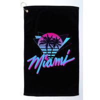 Miami Palm Trees Vaperwave Synthwave 80s Style Retro Golf Towel