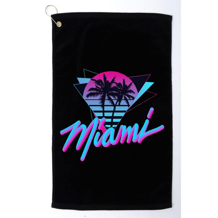 Miami Palm Trees Vaperwave Synthwave 80s Style Retro Golf Towel
