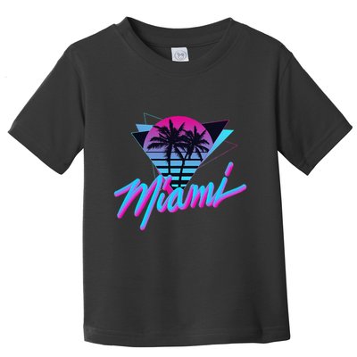 Miami Palm Trees Vaperwave Synthwave 80s Style Retro Toddler T-Shirt
