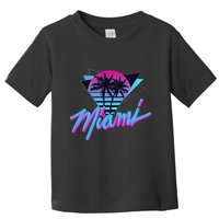 Miami Palm Trees Vaperwave Synthwave 80s Style Retro Toddler T-Shirt