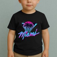 Miami Palm Trees Vaperwave Synthwave 80s Style Retro Toddler T-Shirt