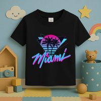 Miami Palm Trees Vaperwave Synthwave 80s Style Retro Toddler T-Shirt
