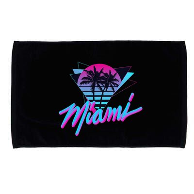 Miami Palm Trees Vaperwave Synthwave 80s Style Retro Microfiber Hand Towel