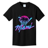 Miami Palm Trees Vaperwave Synthwave 80s Style Retro Kids T-Shirt