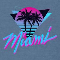 Miami Palm Trees Vaperwave Synthwave 80s Style Retro Garment-Dyed Sweatshirt