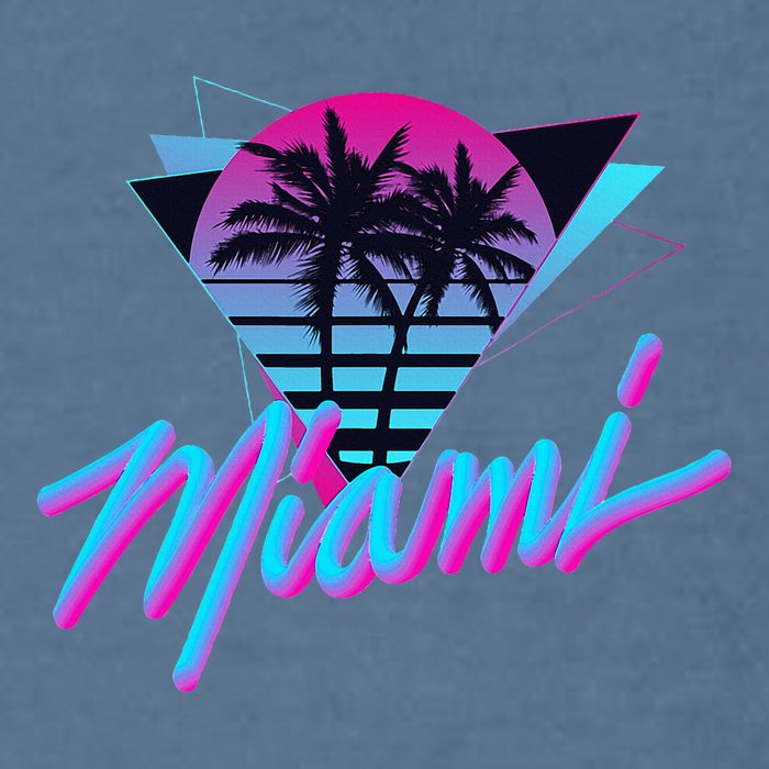 Miami Palm Trees Vaperwave Synthwave 80s Style Retro Garment-Dyed Sweatshirt