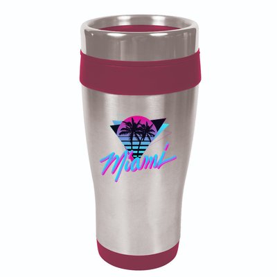 Miami Palm Trees Vaperwave Synthwave 80s Style Retro 16oz Travel Tumbler