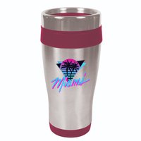 Miami Palm Trees Vaperwave Synthwave 80s Style Retro 16oz Travel Tumbler