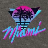 Miami Palm Trees Vaperwave Synthwave 80s Style Retro Cotton Canvas Backpack