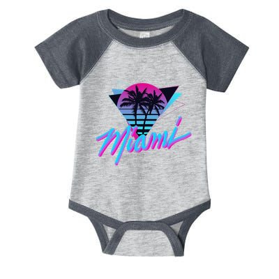 Miami Palm Trees Vaperwave Synthwave 80s Style Retro Infant Baby Jersey Bodysuit