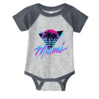 Miami Palm Trees Vaperwave Synthwave 80s Style Retro Infant Baby Jersey Bodysuit
