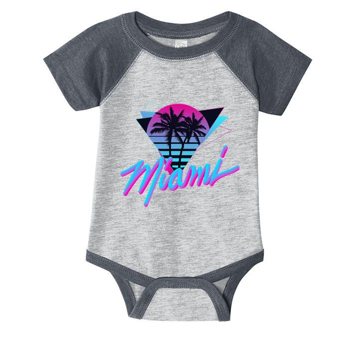 Miami Palm Trees Vaperwave Synthwave 80s Style Retro Infant Baby Jersey Bodysuit