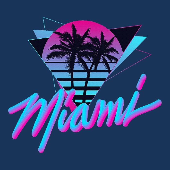 Miami Palm Trees Vaperwave Synthwave 80s Style Retro Infant Baby Jersey Bodysuit