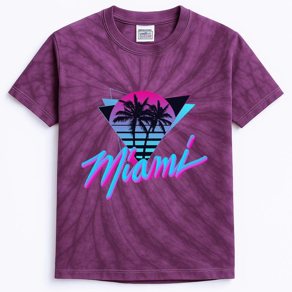 Miami Palm Trees Vaperwave Synthwave 80s Style Retro Kids