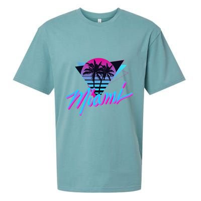 Miami Palm Trees Vaperwave Synthwave 80s Style Retro Sueded Cloud Jersey T-Shirt