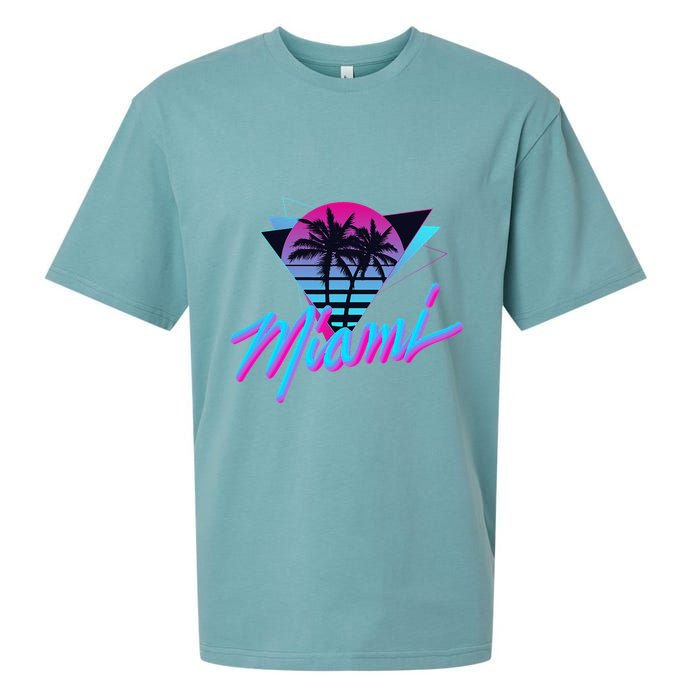 Miami Palm Trees Vaperwave Synthwave 80s Style Retro Sueded Cloud Jersey T-Shirt