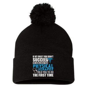 Motivational Physical Therapist Patients Pom Pom 12in Knit Beanie