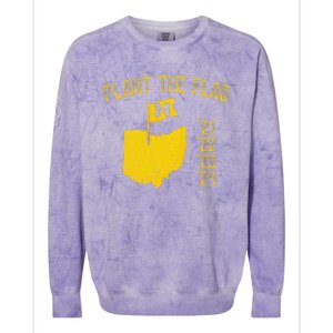 M Plant The Flag Funny Football Yellow Colorblast Crewneck Sweatshirt