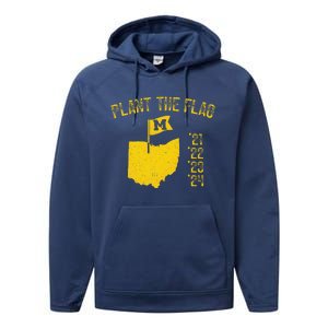 M Plant The Flag Funny Football Yellow Performance Fleece Hoodie