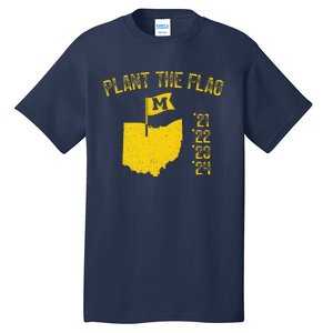 M Plant The Flag Funny Football Yellow Tall T-Shirt