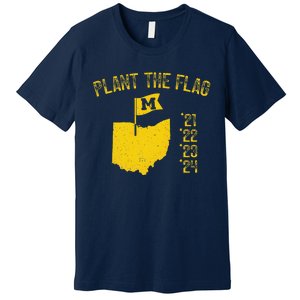 M Plant The Flag Funny Football Yellow Premium T-Shirt