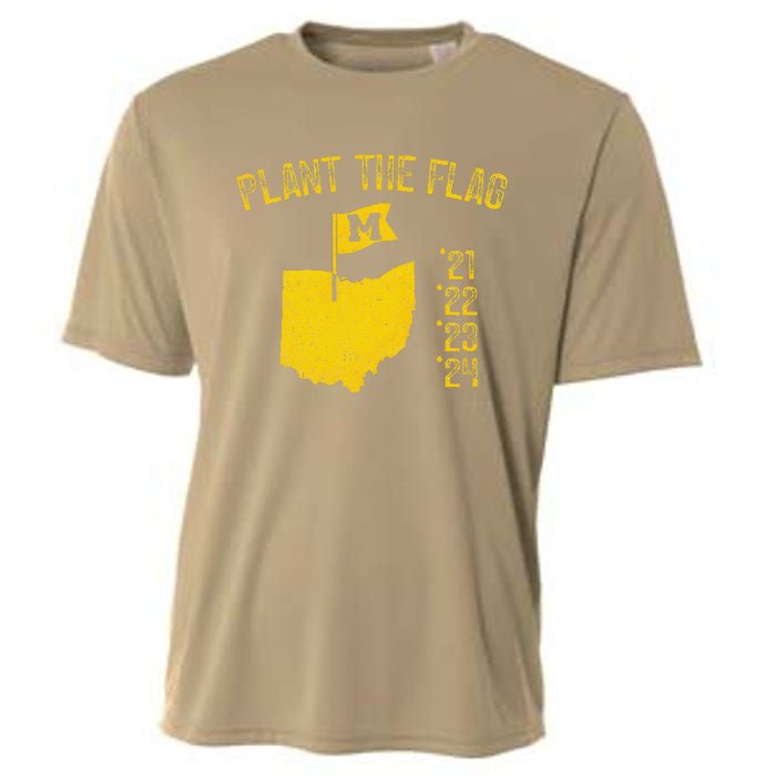 M Plant The Flag Funny Football Yellow Cooling Performance Crew T-Shirt