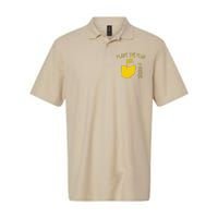 M Plant The Flag Funny Football Yellow Softstyle Adult Sport Polo