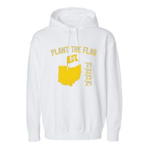 M Plant The Flag Funny Football Yellow Garment-Dyed Fleece Hoodie