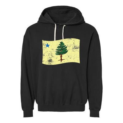 Maine Pine Tree Flag 1901 – First State Flag Garment-Dyed Fleece Hoodie