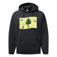 Maine Pine Tree Flag 1901 – First State Flag Performance Fleece Hoodie